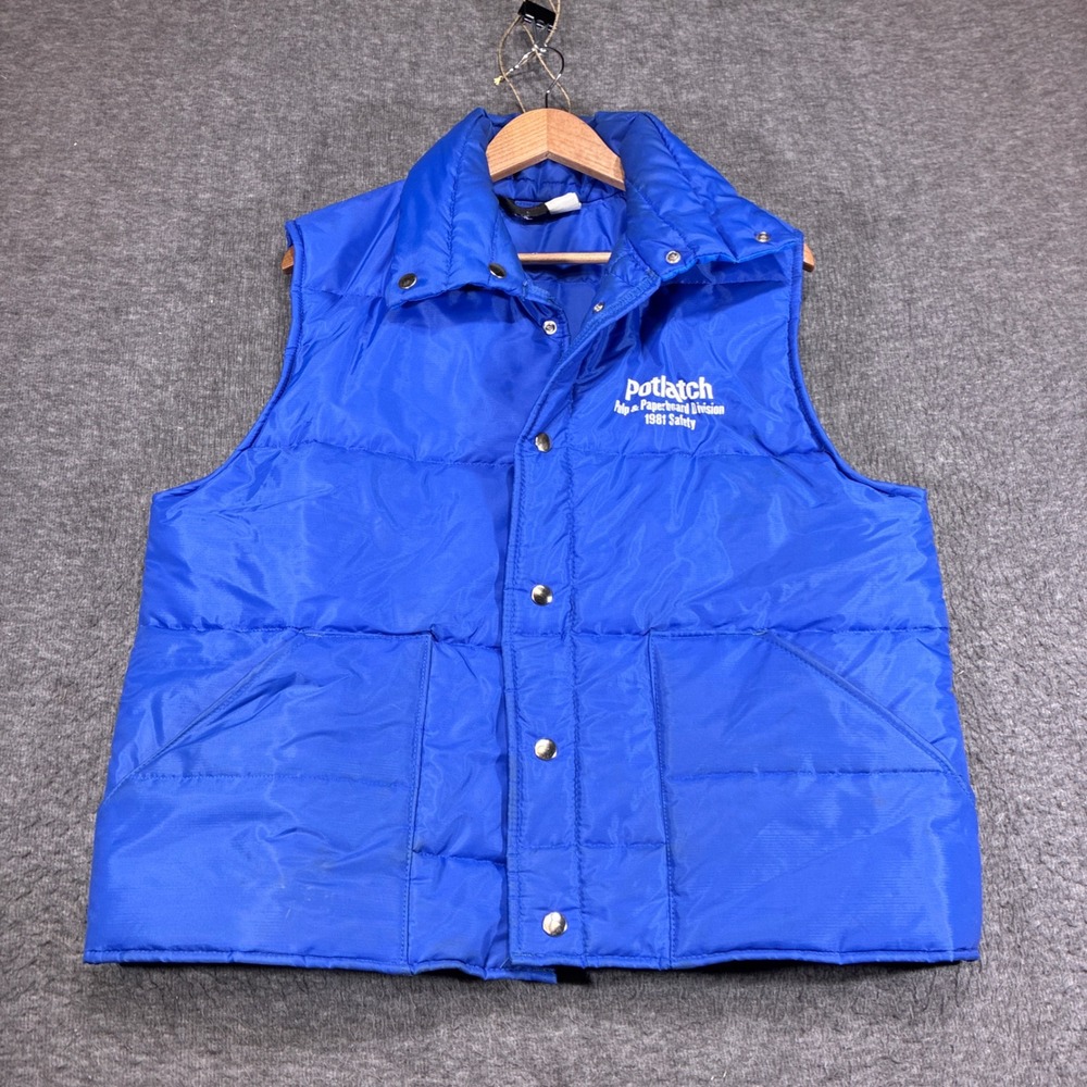 Sportsmaster Puffer Vest Mens Large Blue Potlatch 1981 Safety Vintage Gorpcore